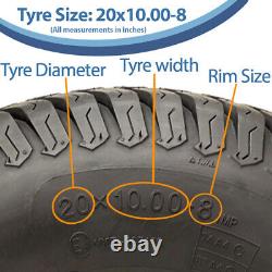20x10.00-8 Double Axe Quad Atv Remorque Kit 4 Roues Wanda P332 Sans Attelage