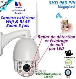 Caméra dôme Zoom 5x Radar IR Wifi -Etanche IP66 Micro intégré Vêlage