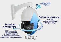 Caméra rotative IR visée laser 150m 360° réels IP66 Zoom 20x
