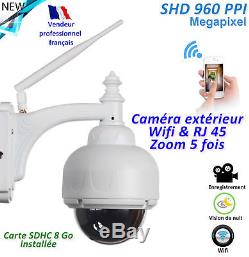 Caméra surveillance wifi rotative Etanche IP66 Zoom 5x Alerte smartphones