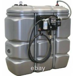 Cuve de stockage gasoil PEHD DP 1500 litres avec station à gasoil 230V 56L/min