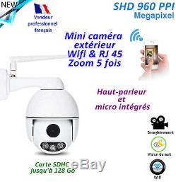 Mini-caméra Wifi + RJ45 PRO. Rotative Etanche IP66 Zoom 5x Chassis alu