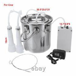 New 5L Dual Heads Electric Milking Machine Vacuum Impulse Pump CowithGoat Milker