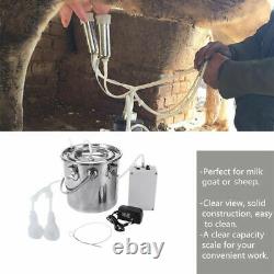 New 5L Dual Heads Electric Milking Machine Vacuum Impulse Pump CowithGoat Milker