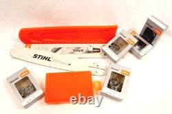 STIHL Ensemble Guide Rail 40cm 3/8 1,6 5213+ Protection + Boîte + 5x Chaînes Mi