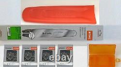 Stihl Guide Rail 30cm 3/8 P 1,1mm + 4 Chaînes de Scie +Protège-guide+Kettenbox