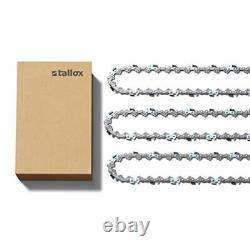 Tallox Lot de 3 chaînes de tronçonneuse 3/8 1,6 mm, 72 TG, 50 cm, gouges complè