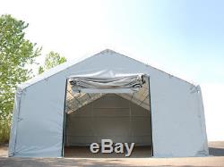 Tente de stockage Tente Abri Titanium 8x27x3x5m, Blanc / Gris