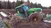 Tractor Stuck In Mud Agricultural Machinery On Heavy Off Road