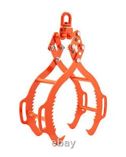 VEVOR Pince Forestière Levage Troncs Bûches Acier Pivotante 710 mm 4 Griffes