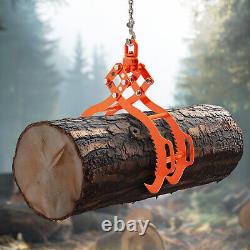 VEVOR Pince Forestière Levage Troncs Bûches Acier Pivotante 710 mm 4 Griffes
