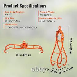 VEVOR Pince Forestière de Levage pour Troncs Bûches 711,2 mm 4 Griffes 1000 kg