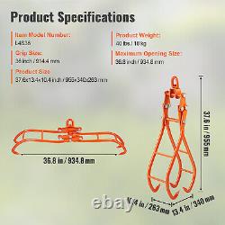VEVOR Pince Forestière de Levage pour Troncs Bûches 914,4 mm 4 Griffes 1500 kg