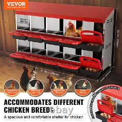 VEVOR Pondoir à Poules 10 Compartiments Boîte en Métal avec Nichoirs Inclinés