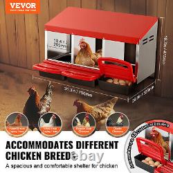 VEVOR Pondoir à Poules 3 Compartiments Boîte en Métal avec Nichoirs Inclinés