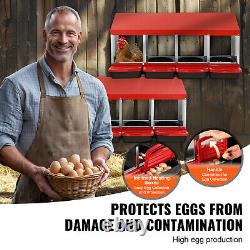 VEVOR Pondoir à Poules 4 Compartiments Boîte en Métal avec Nichoirs Inclinés