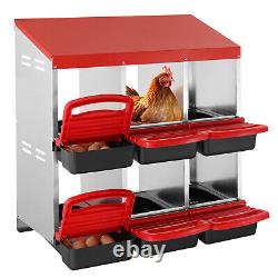 VEVOR Pondoir à Poules 6 Compartiments Boîte en Métal avec Nichoirs Inclinés