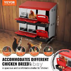 VEVOR Pondoir à Poules 6 Compartiments Boîte en Métal avec Nichoirs Inclinés